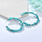 Wholesale U Shaped Hoop Turquoise Stone Earrings Unique and Beautiful